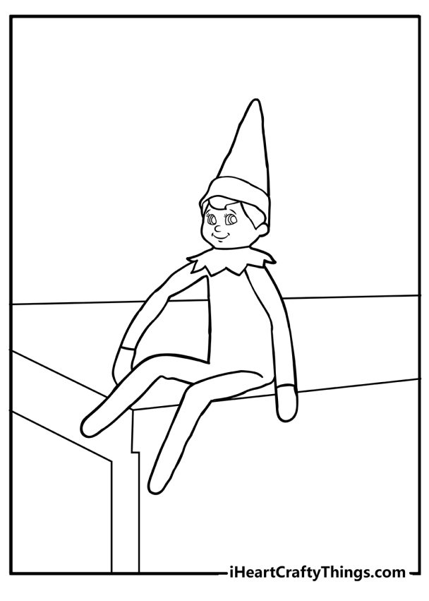 Elf On The Shelf Coloring Pages (Free Printables)