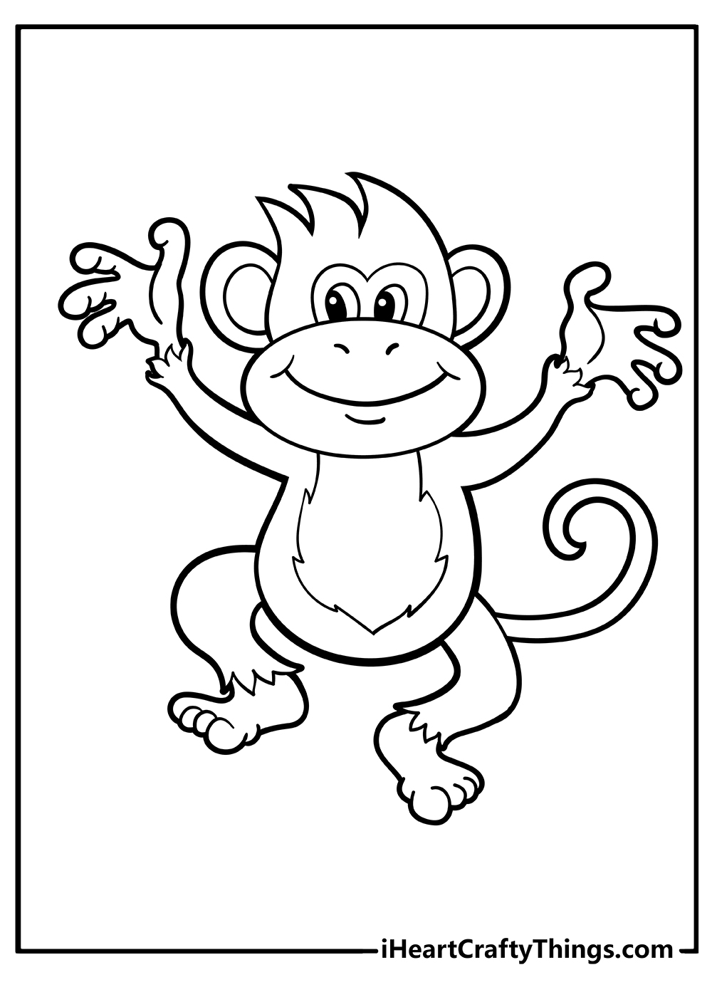 Monkey Coloring Pages for adults free printable