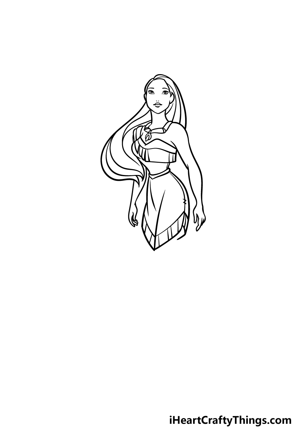 how to draw Pocahontas step 3