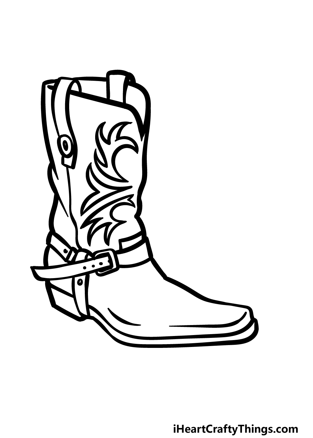 how to draw Cowboy Boots step 3