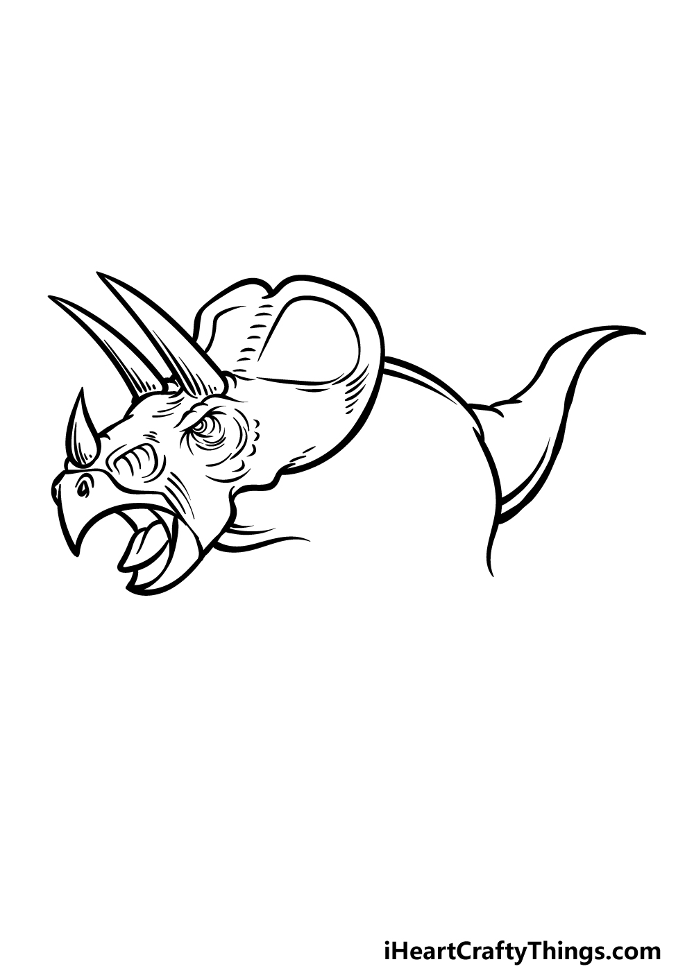 how to draw a Triceratops step 3
