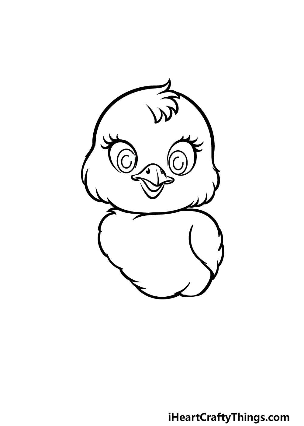 how to draw a Baby Chick step 3
