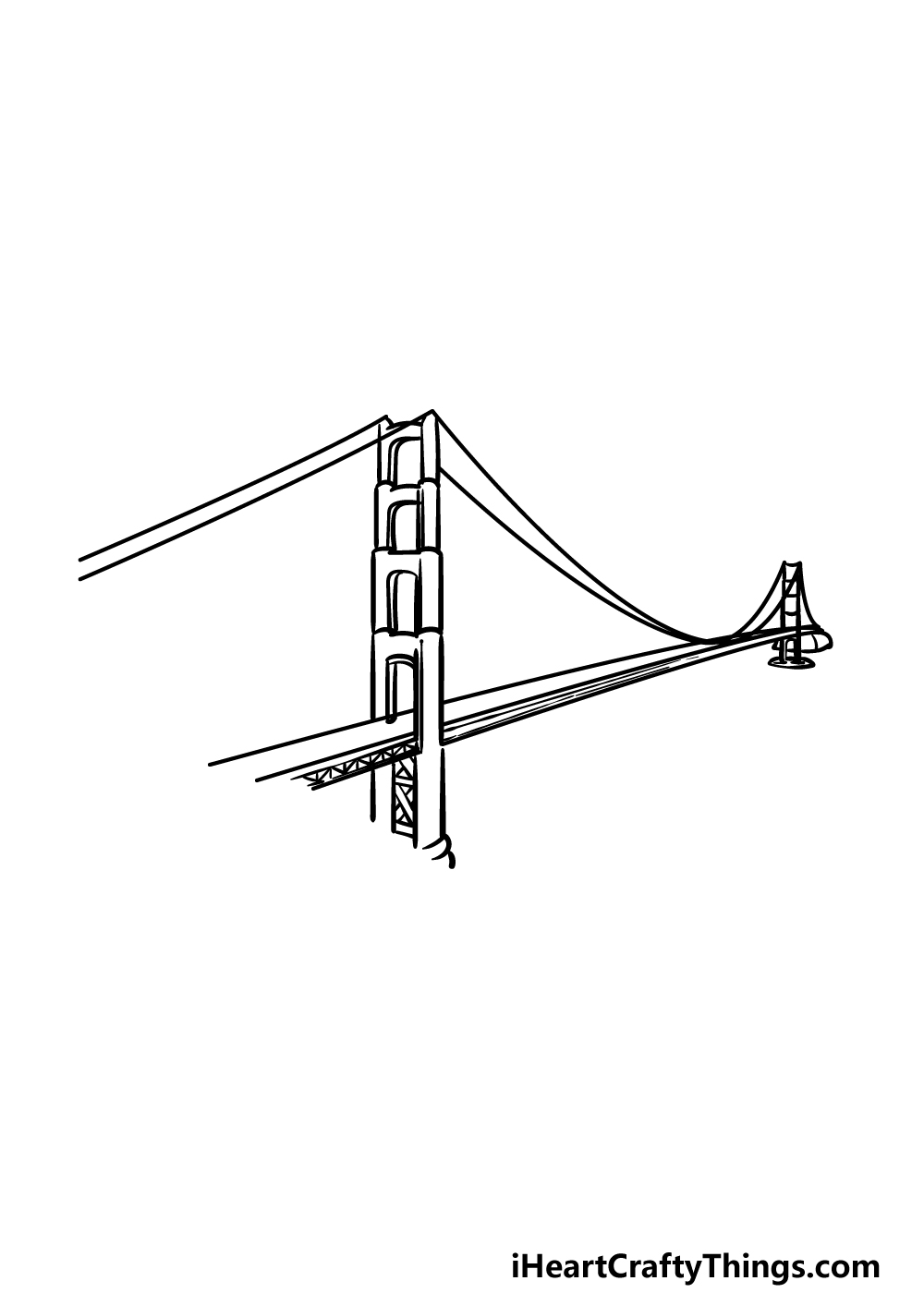 how to draw The Golden Gate Bridge step 3