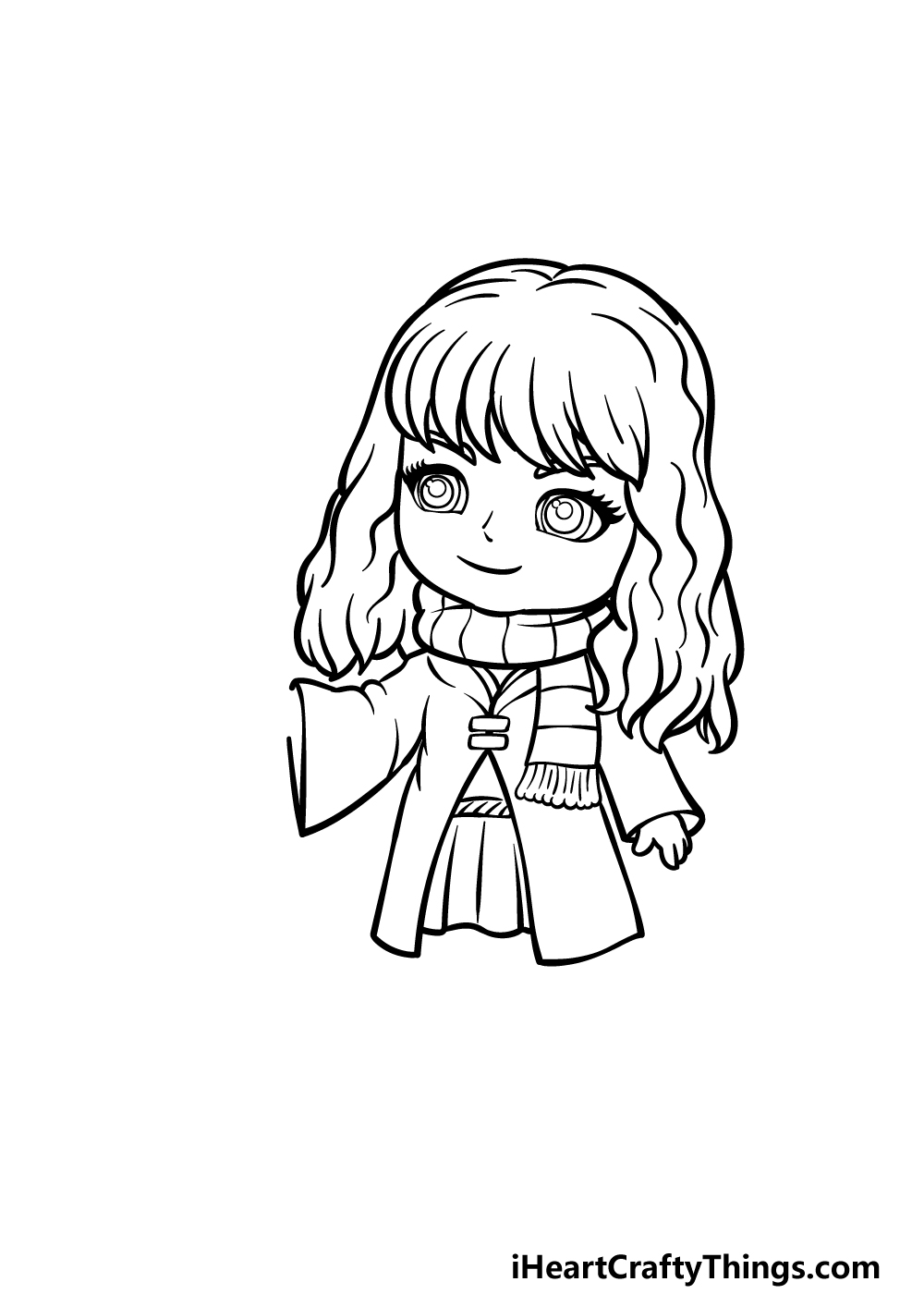 how to draw Hermione Granger step 3