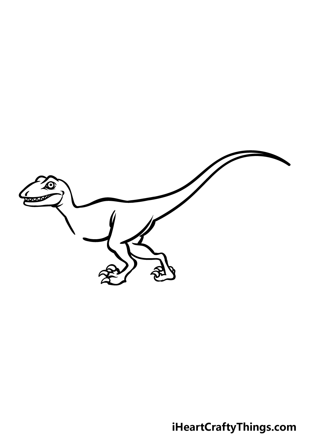 how to draw a Velociraptor step 3
