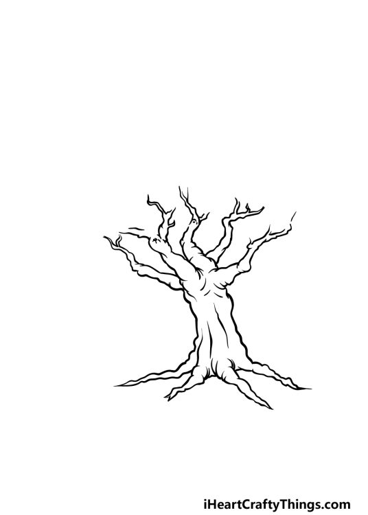 Cartoon Tree Drawing - How To Draw A Cartoon Tree Step By Step