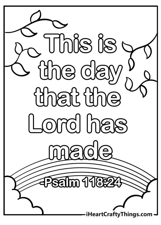 Image showing Bible Verse from Psalm 118-24 and a rainbow piercing the clouds underneath it