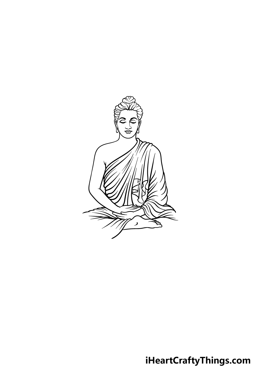 how to draw Buddha step 3