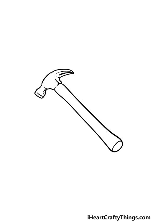 Hammer Drawing How To Draw A Hammer Step By Step 3 23 536x750