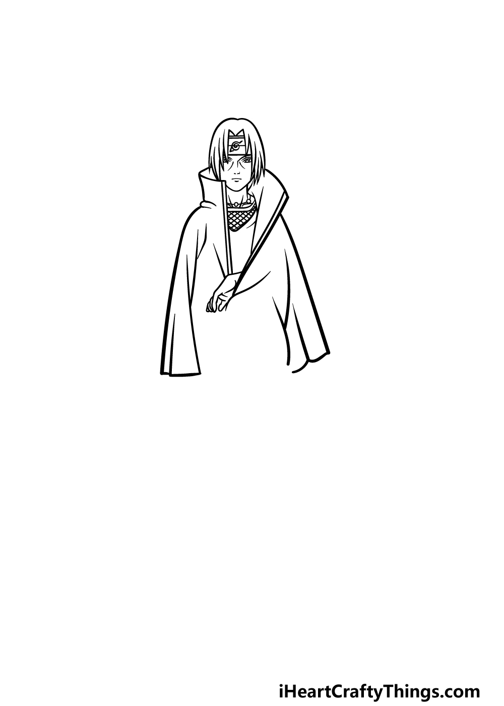 how to draw Itachi Uchiha step 3