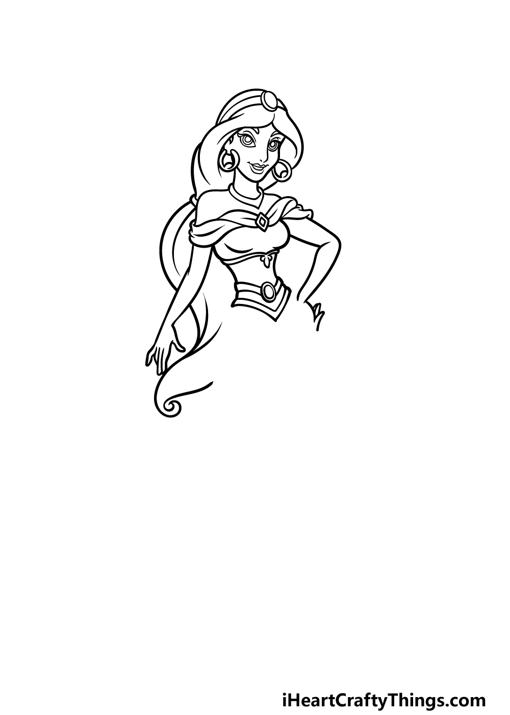 how to draw Jasmine step 3