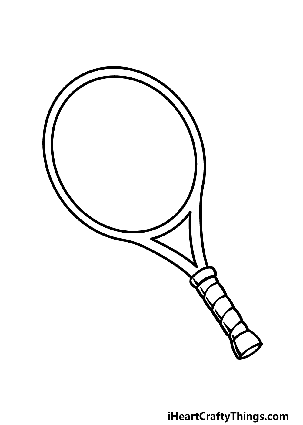 how to draw a Tennis Racket step 3