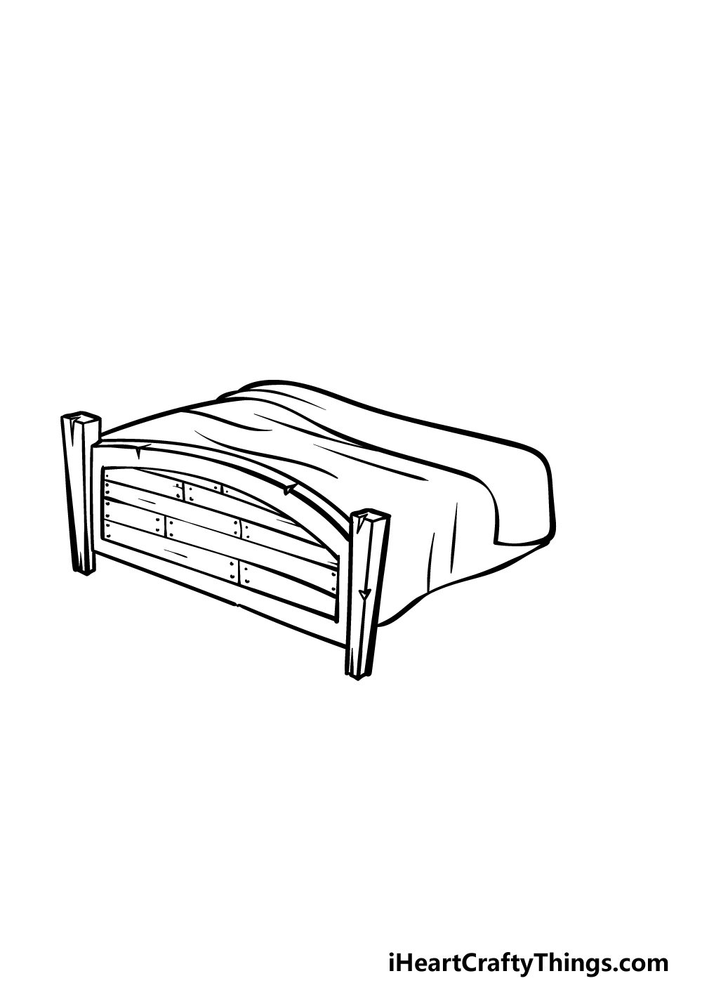 how to draw a bed step 3