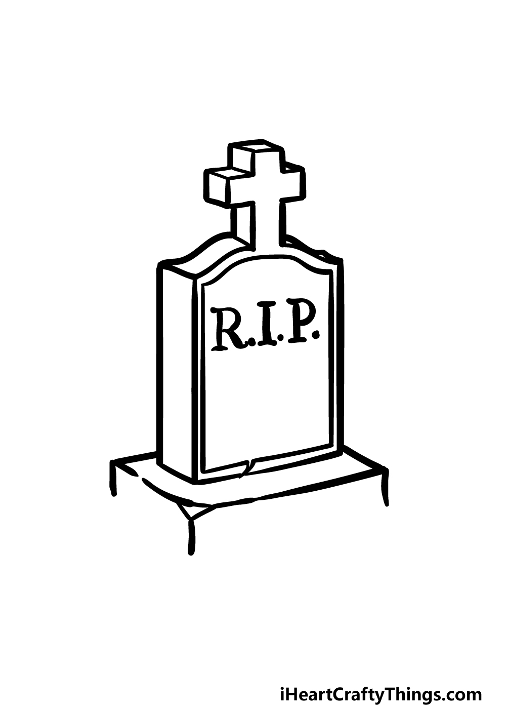 how to draw a grave step 3