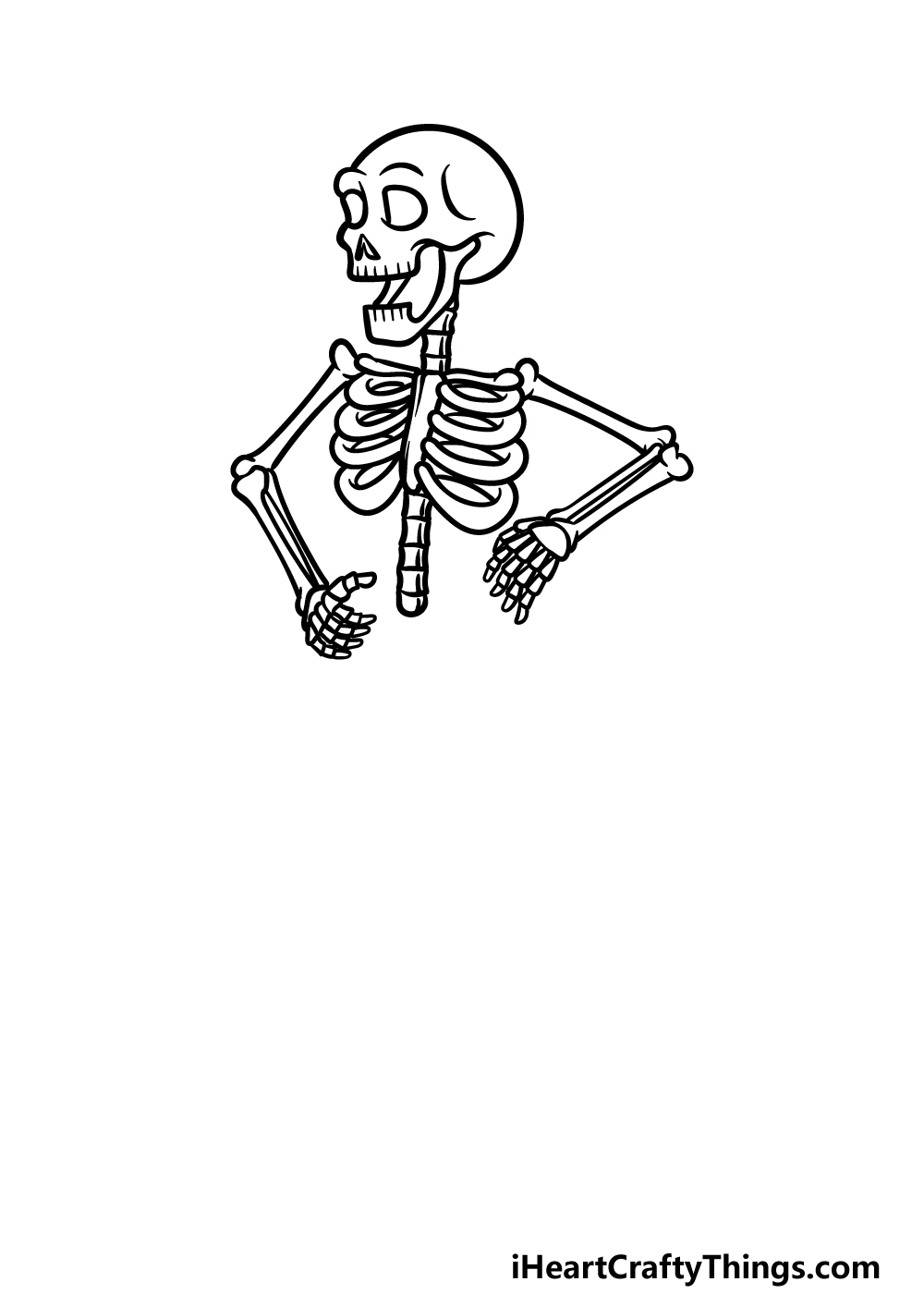 Cartoon Skeleton Drawing - How To Draw A Cartoon Skeleton Step By Step