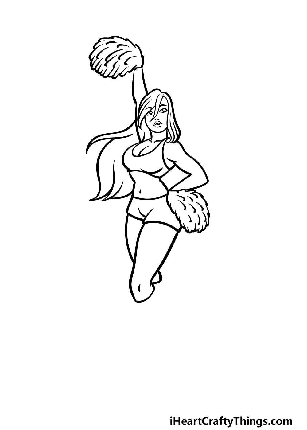 how to draw a cheerleader step 3