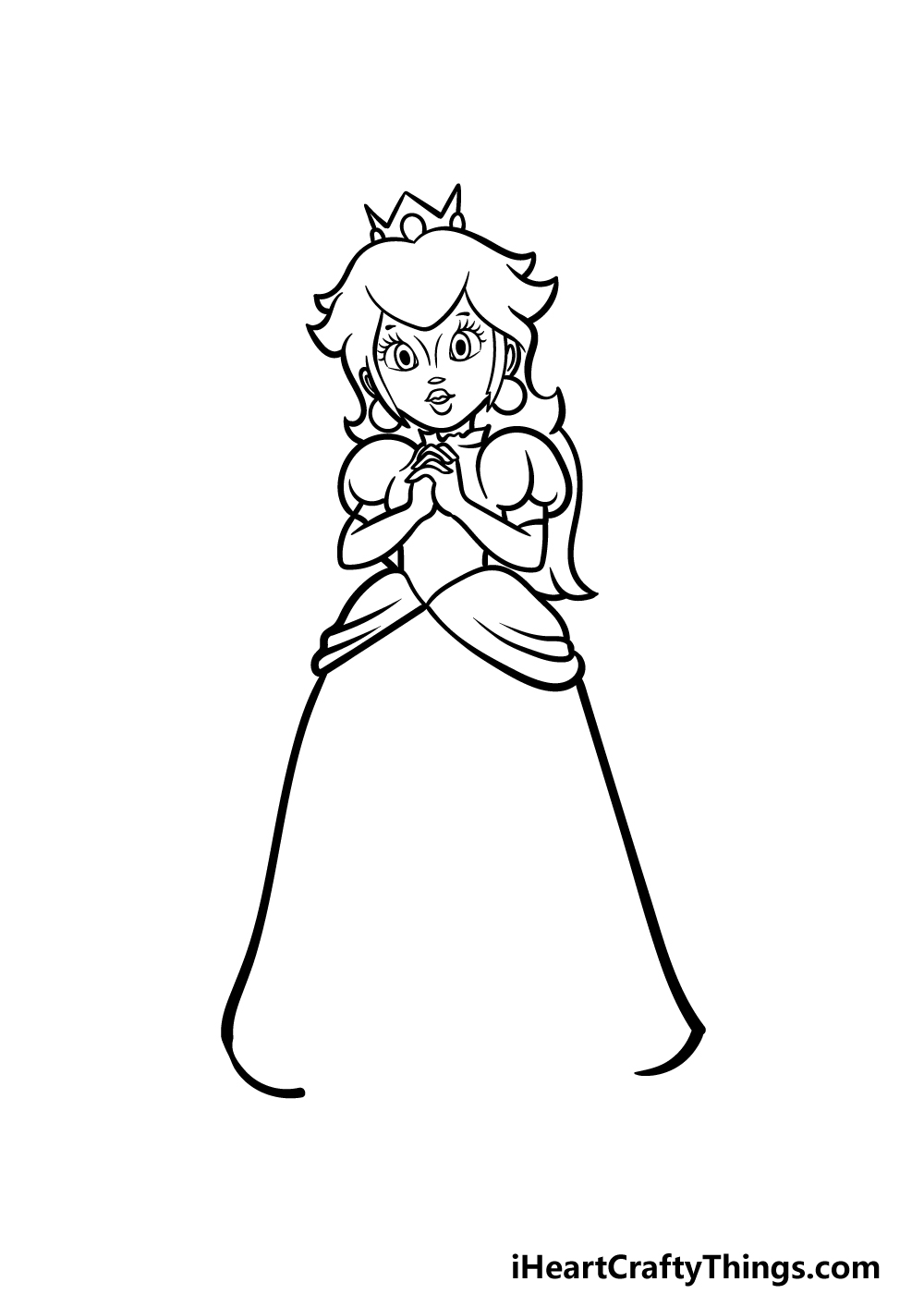 how to draw Princess Peach step 3