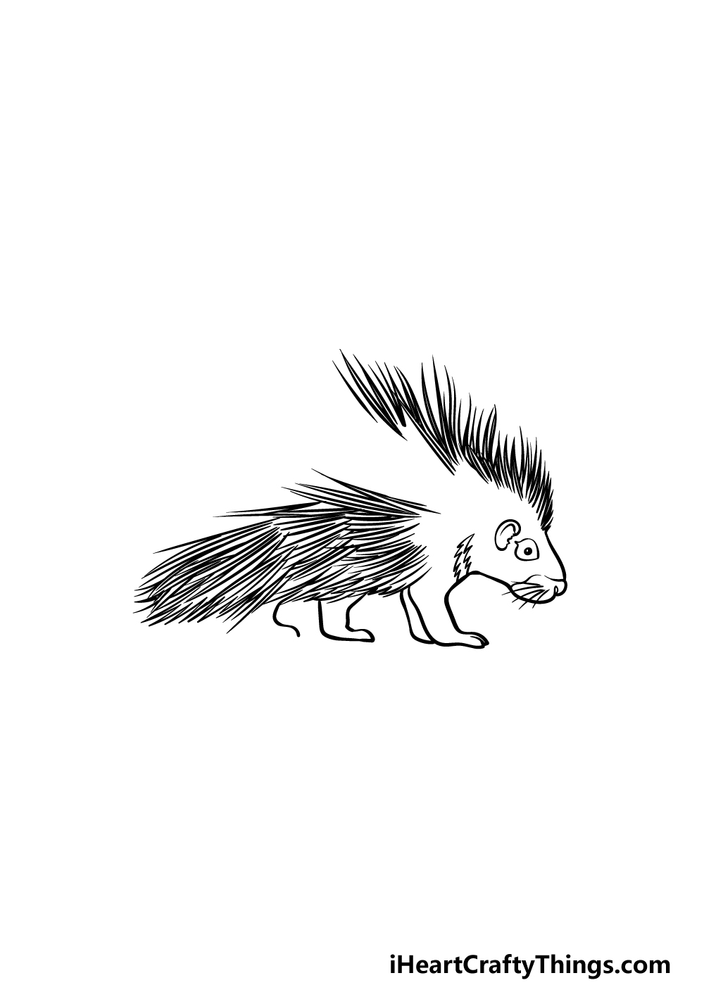 how to draw a Porcupine step 3