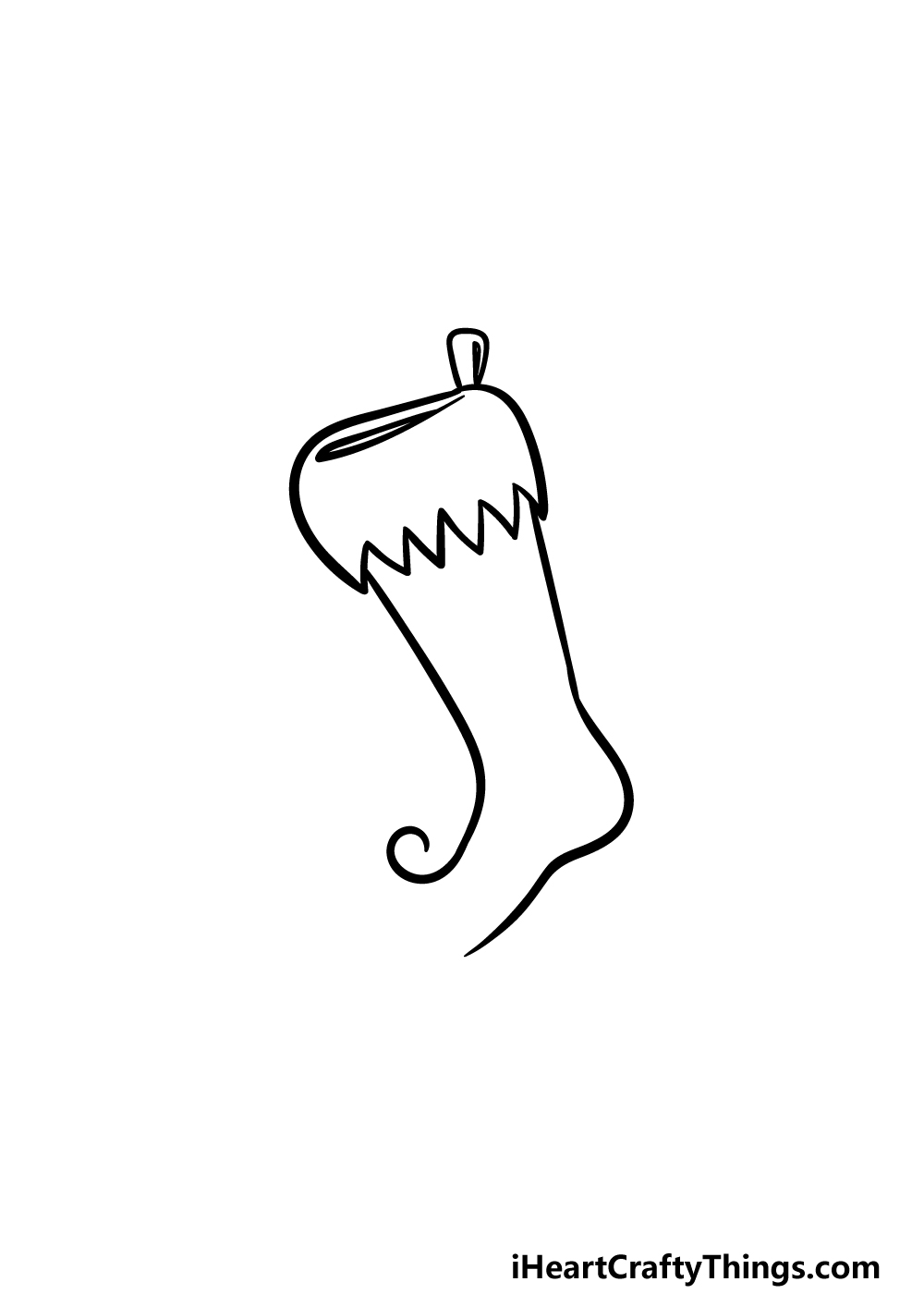 how to draw a Stocking step 3