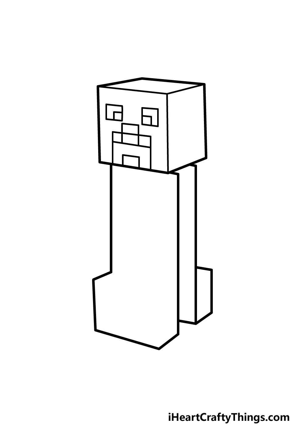 how to draw a creeper step 3