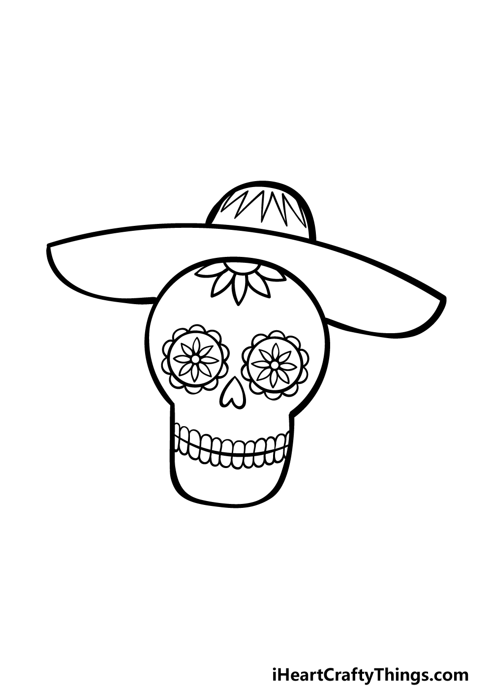 how to draw Day Of The Dead step 3