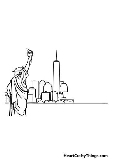 New York Skyline Drawing - How To Draw The New York Skyline Step By Step