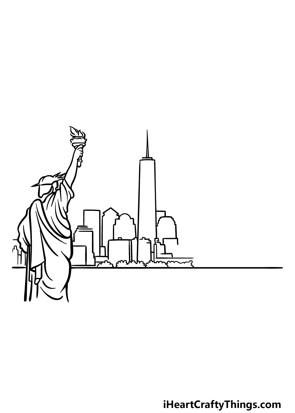 how to draw The New York Skyline step 3