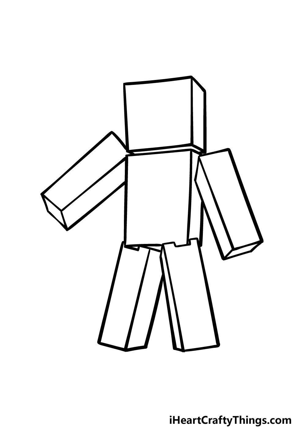 how to draw Steve from Minecraft step 3
