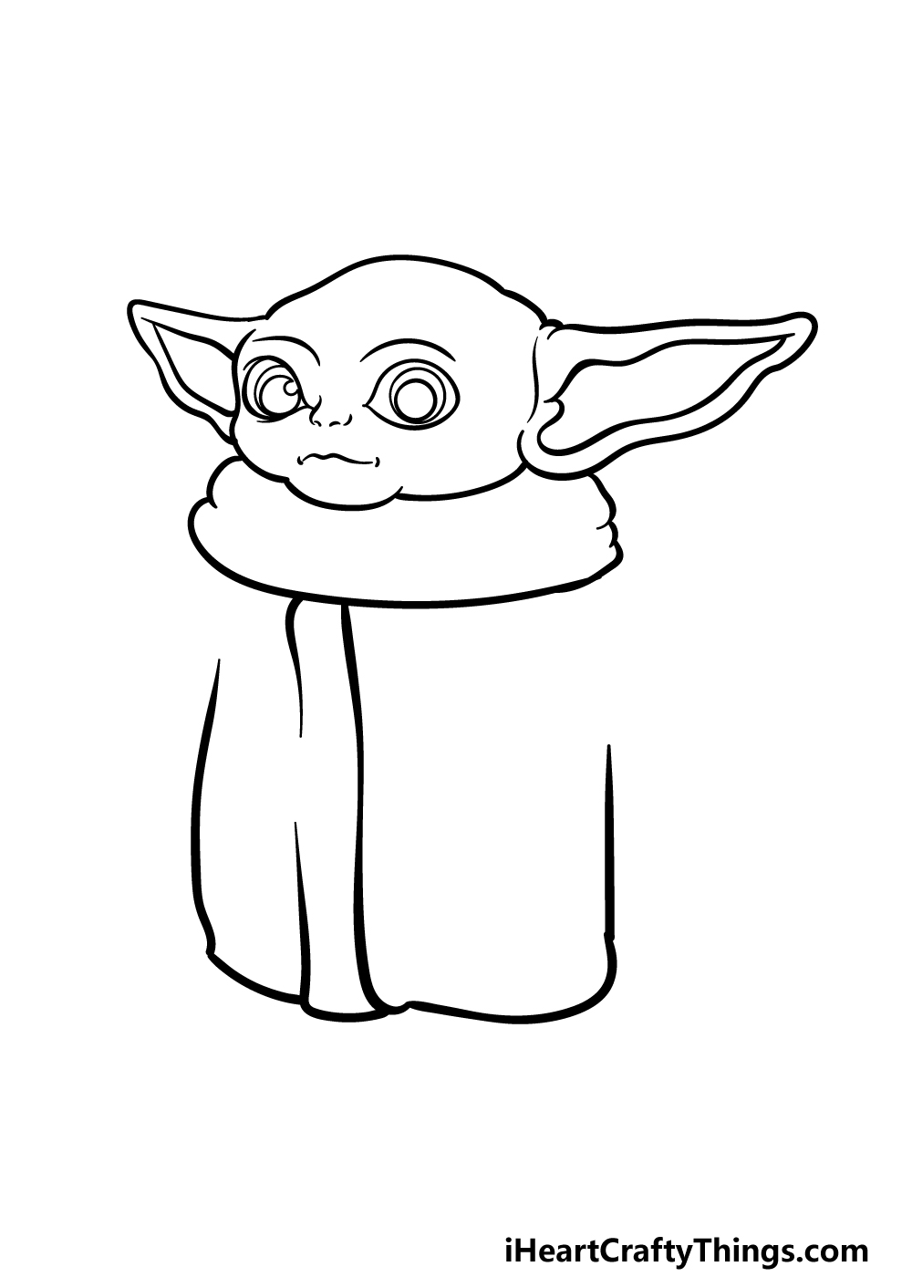 how to draw Baby Yoda step 3