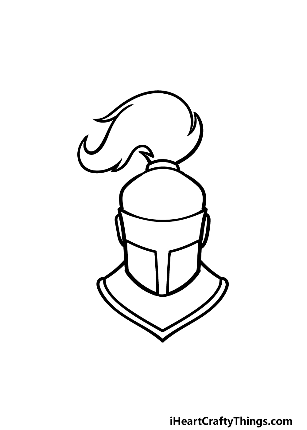 how to draw a Knight’s Helmet step 3