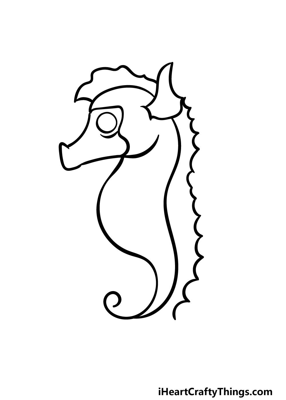 how to draw a Seahorse step 3
