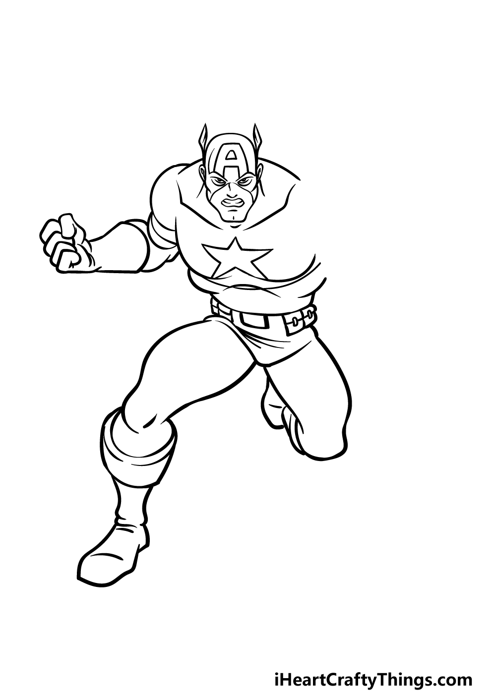 how to draw Captain America step 3