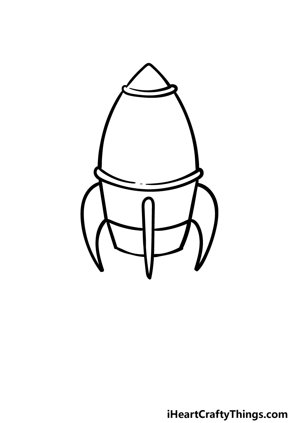 how to draw a Rocket Ship step 3