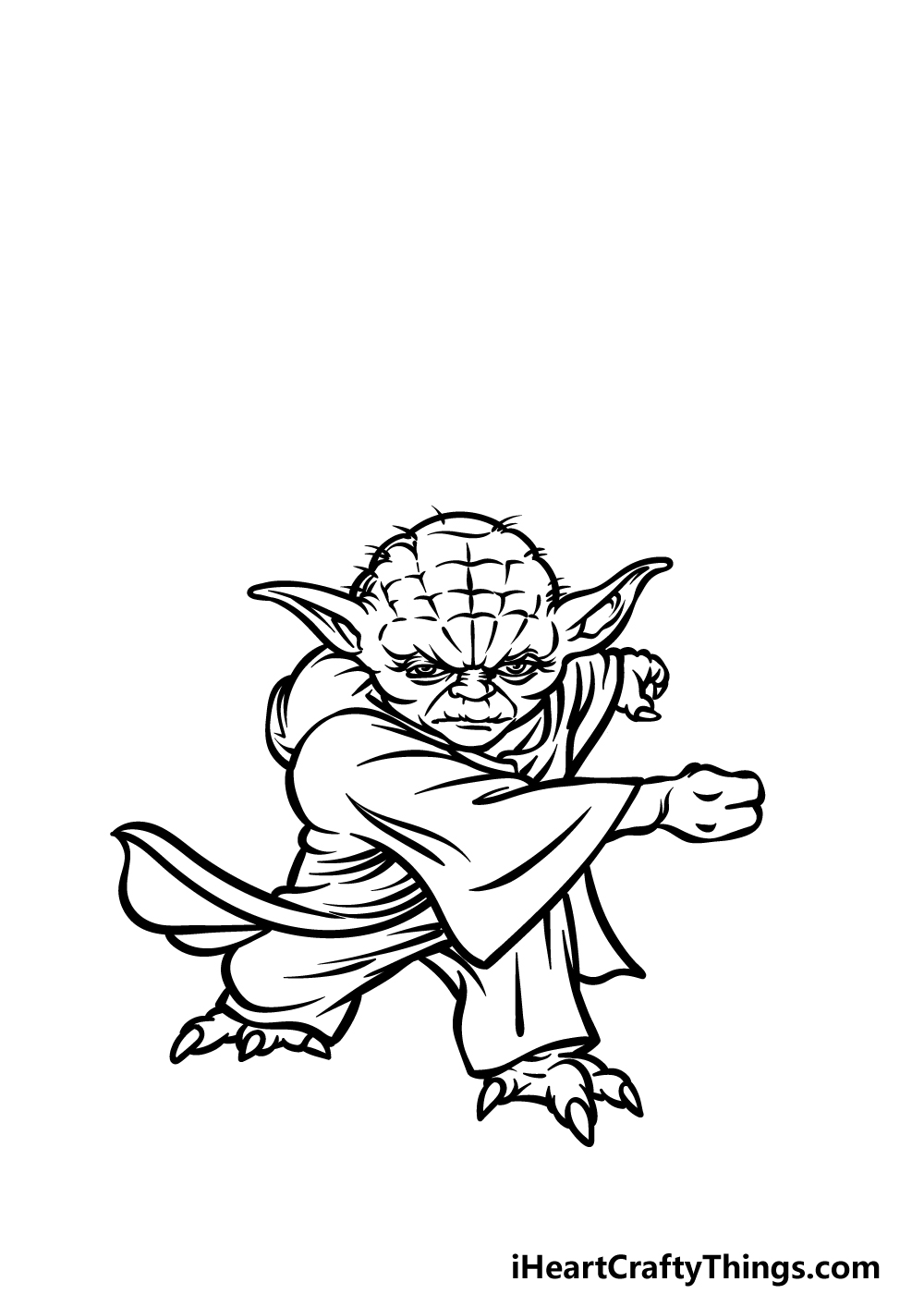 how to draw Yoda step 4
