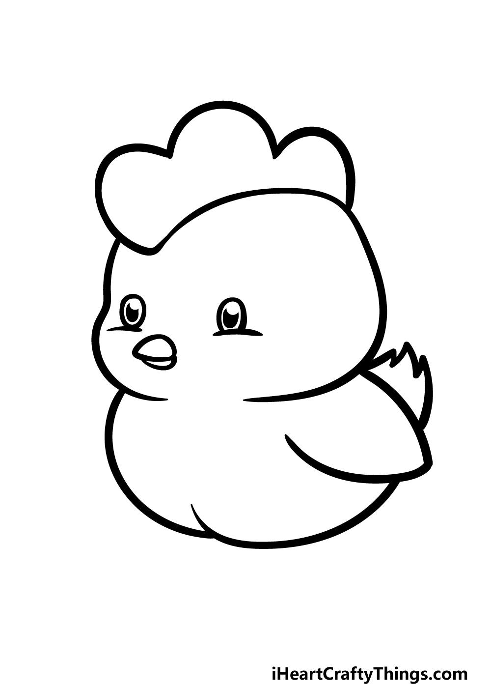 how to draw a Cute Chicken step 4