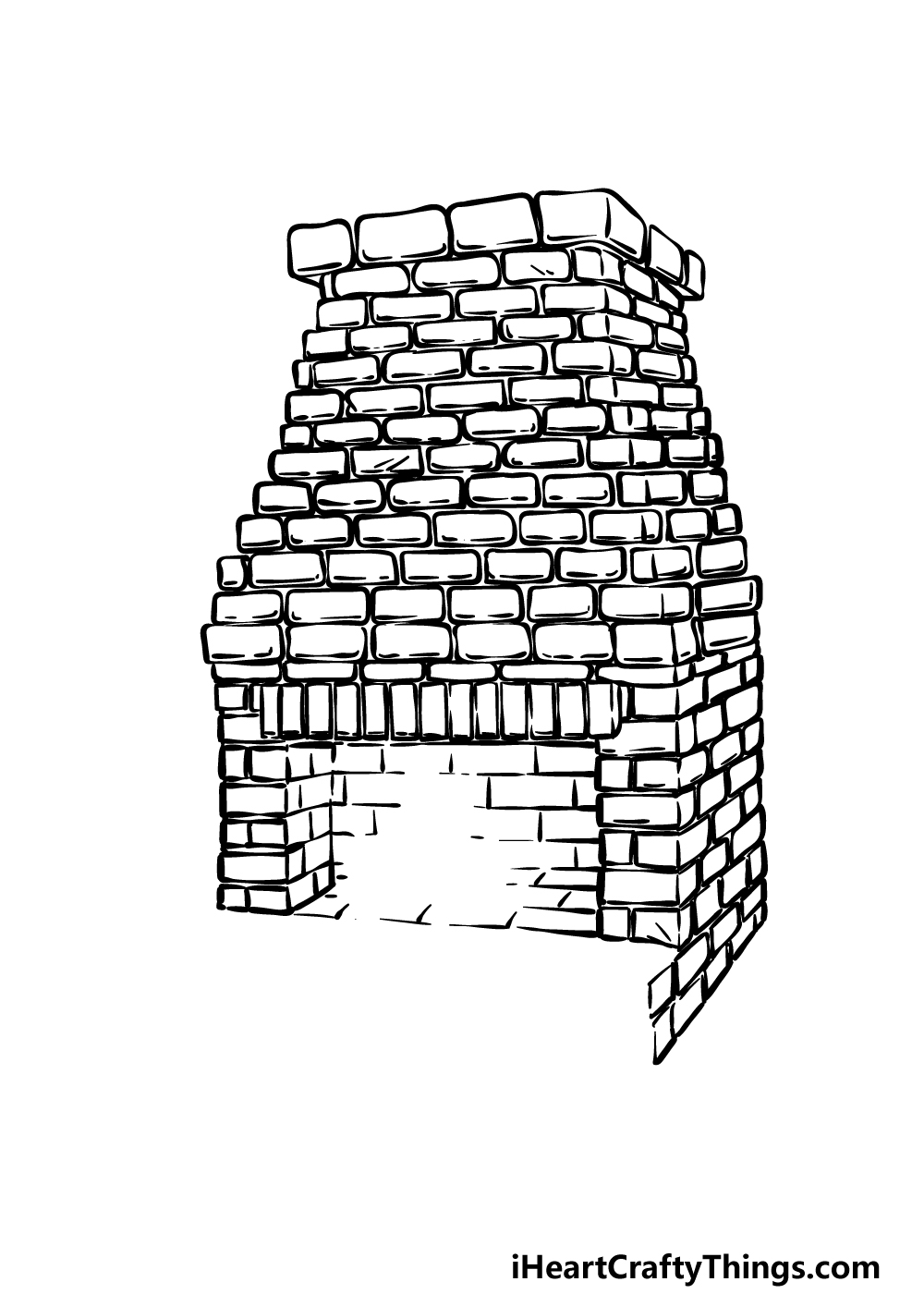 how to draw a Fireplace step 4