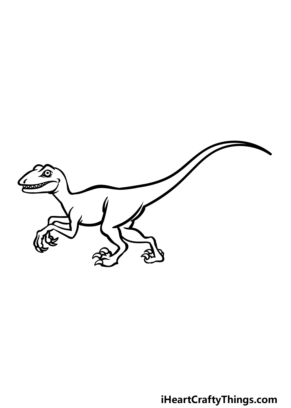 how to draw a Velociraptor step 4