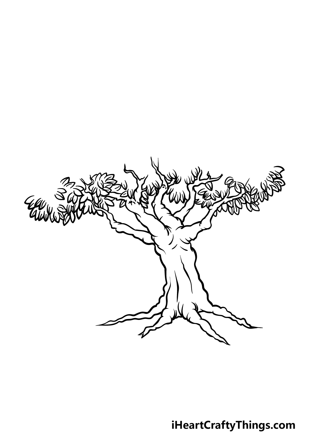 how to draw a Cartoon Tree step 4