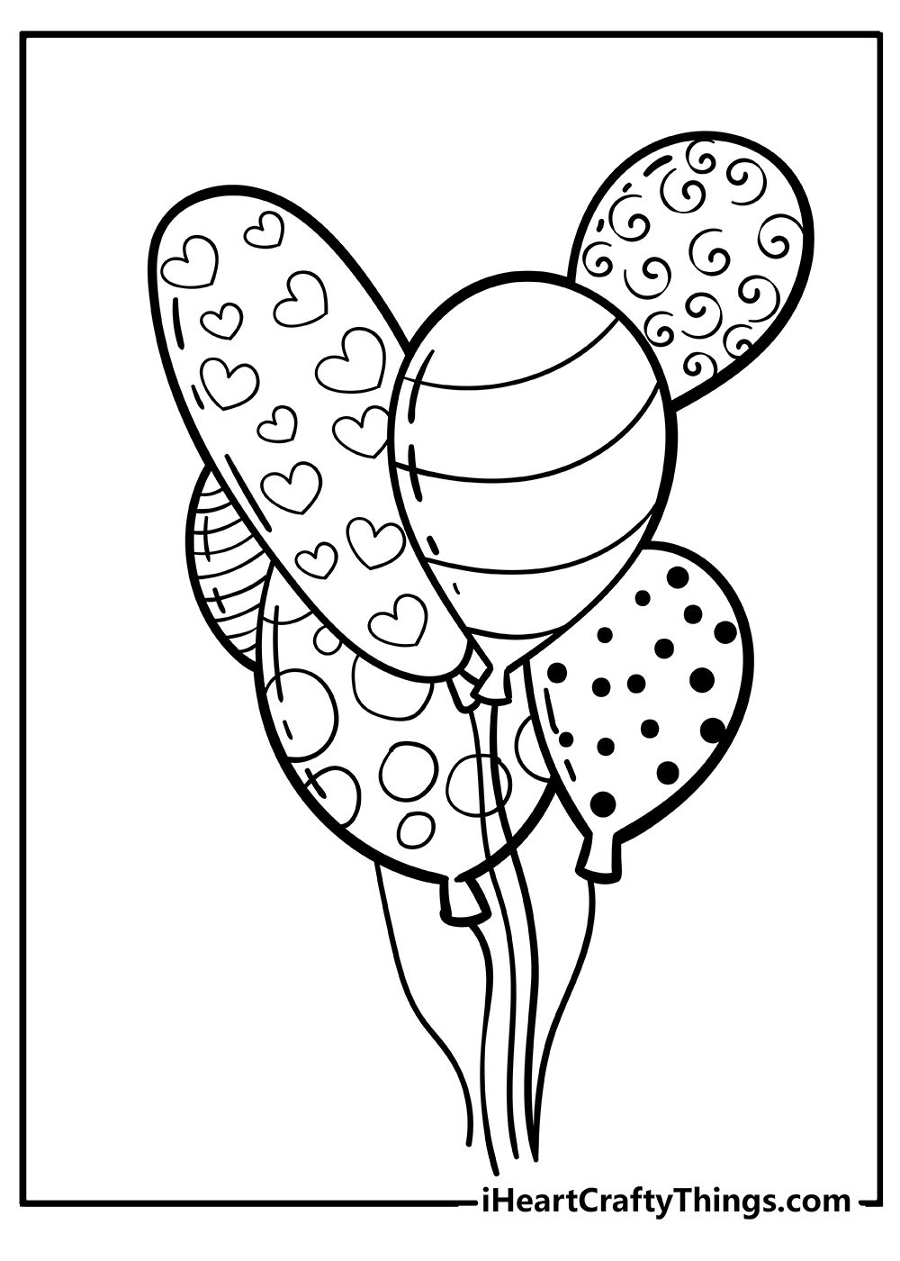 Balloons Coloring Pages for preschoolers free printable
