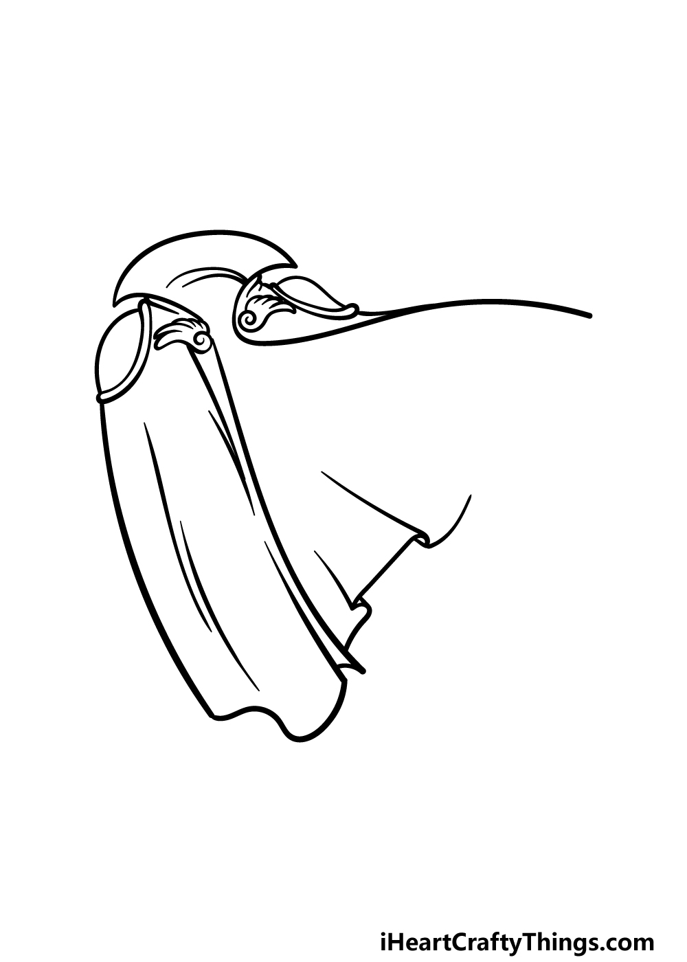 how to draw a Cape step 4