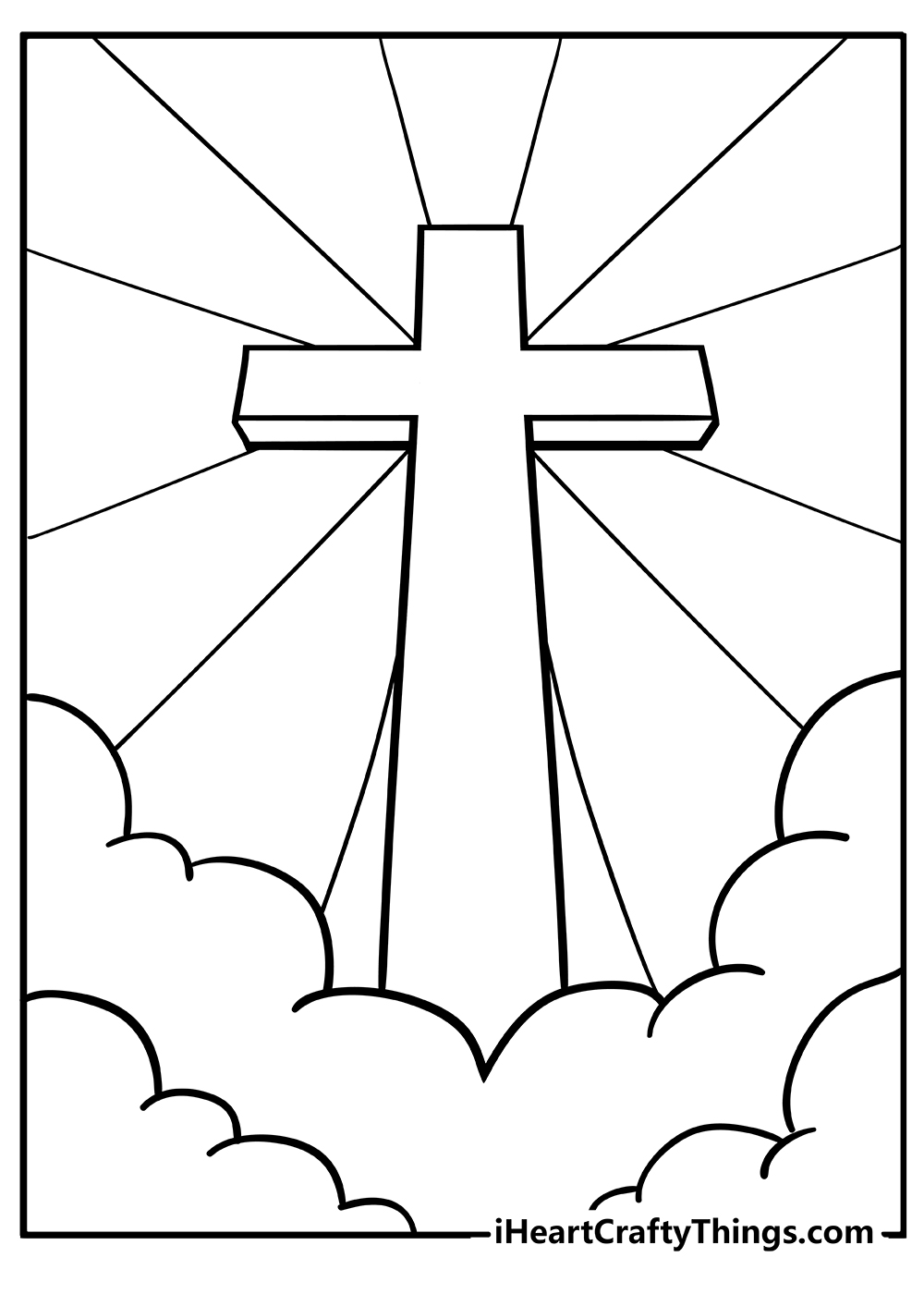 Cross Coloring Pages for preschoolers free printable