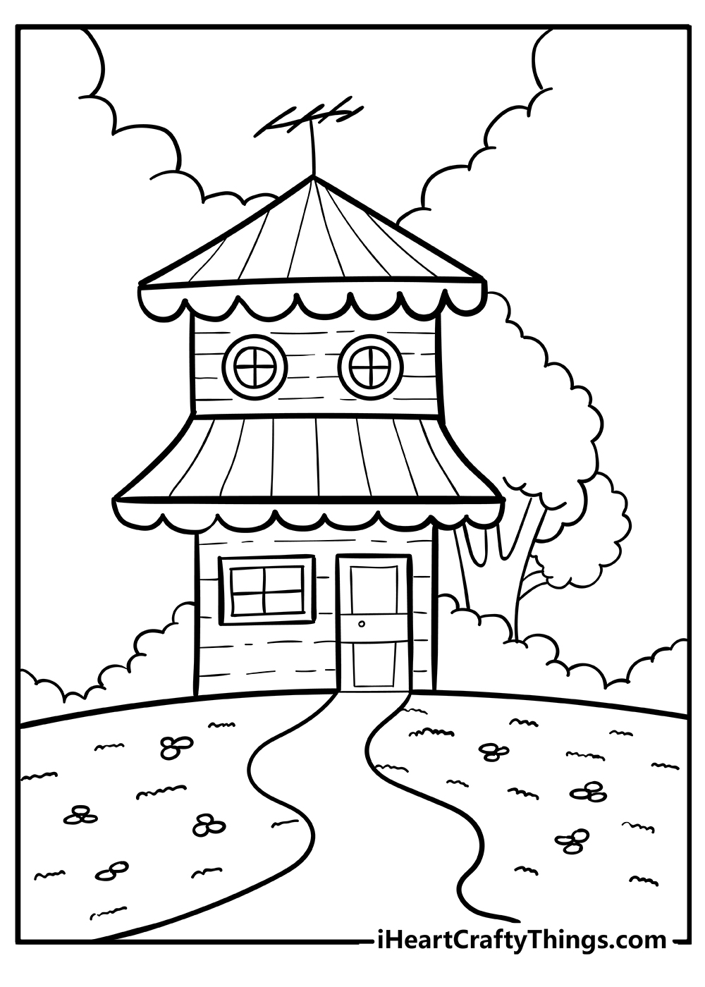House Coloring Pages for preschoolers free printable