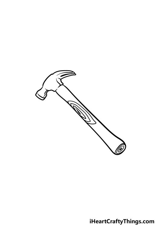 Hammer Drawing - How To Draw A Hammer Step By Step