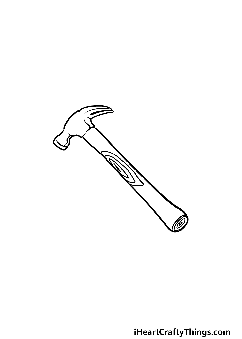 Hammer Drawing - How To Draw A Hammer Step By Step