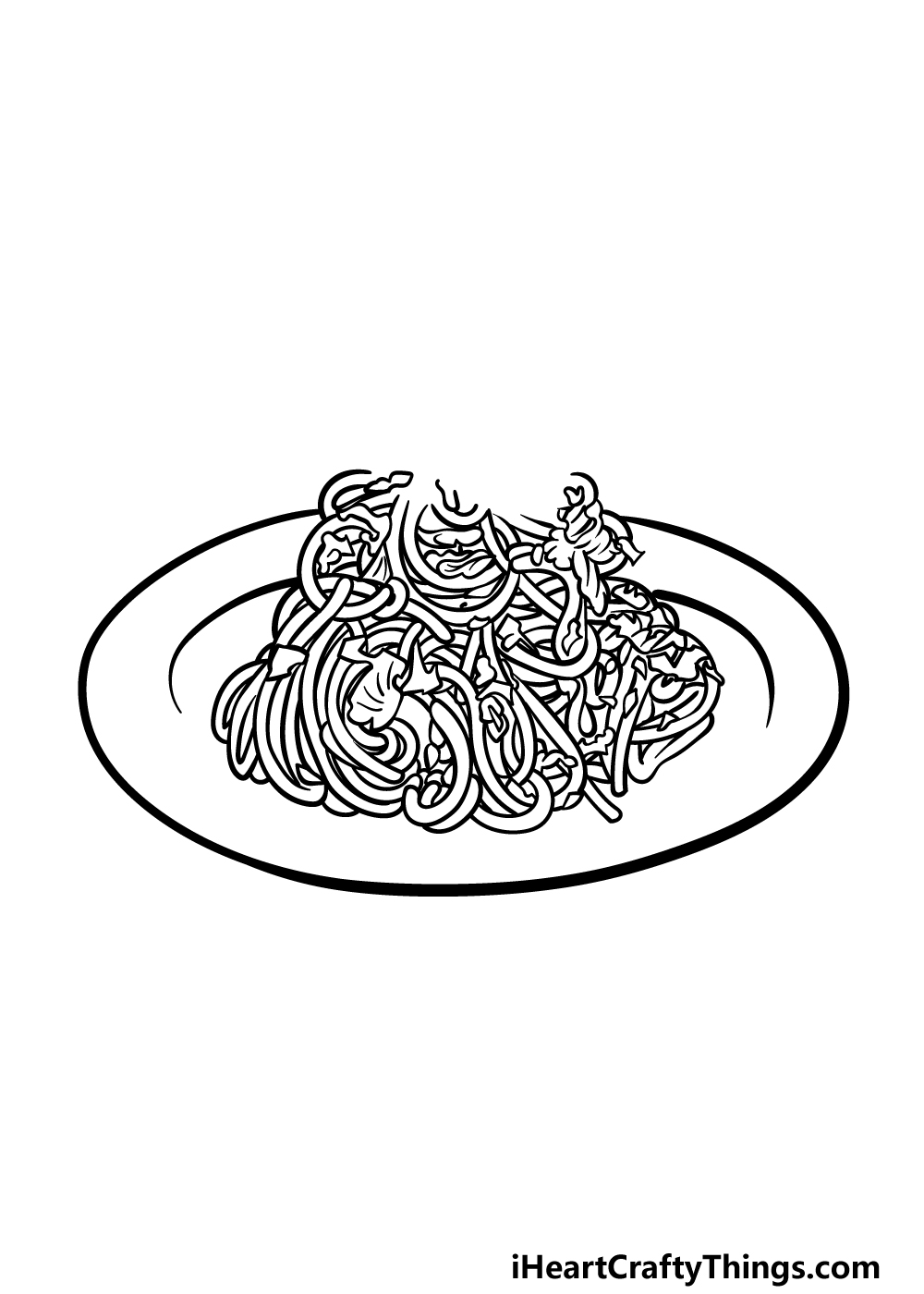 how to draw Spaghetti step 4
