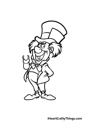 Mad Hatter Drawing - How To Draw The Mad Hatter Step By Step