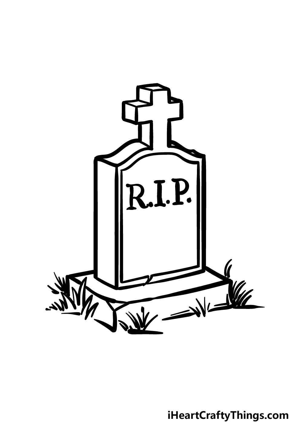 how to draw a grave step 4