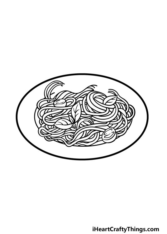 Pasta Drawing - How To Draw Pasta Step By Step