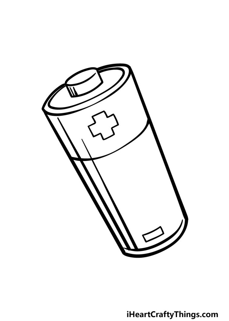 Battery Drawing How To Draw A Battery Step By Step