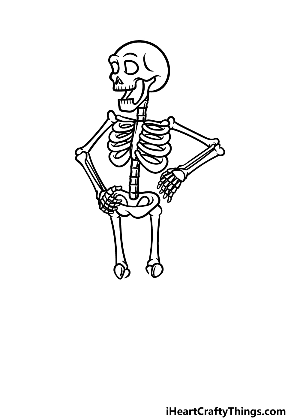 Cartoon Skeleton Drawing - How To Draw A Cartoon Skeleton Step By Step
